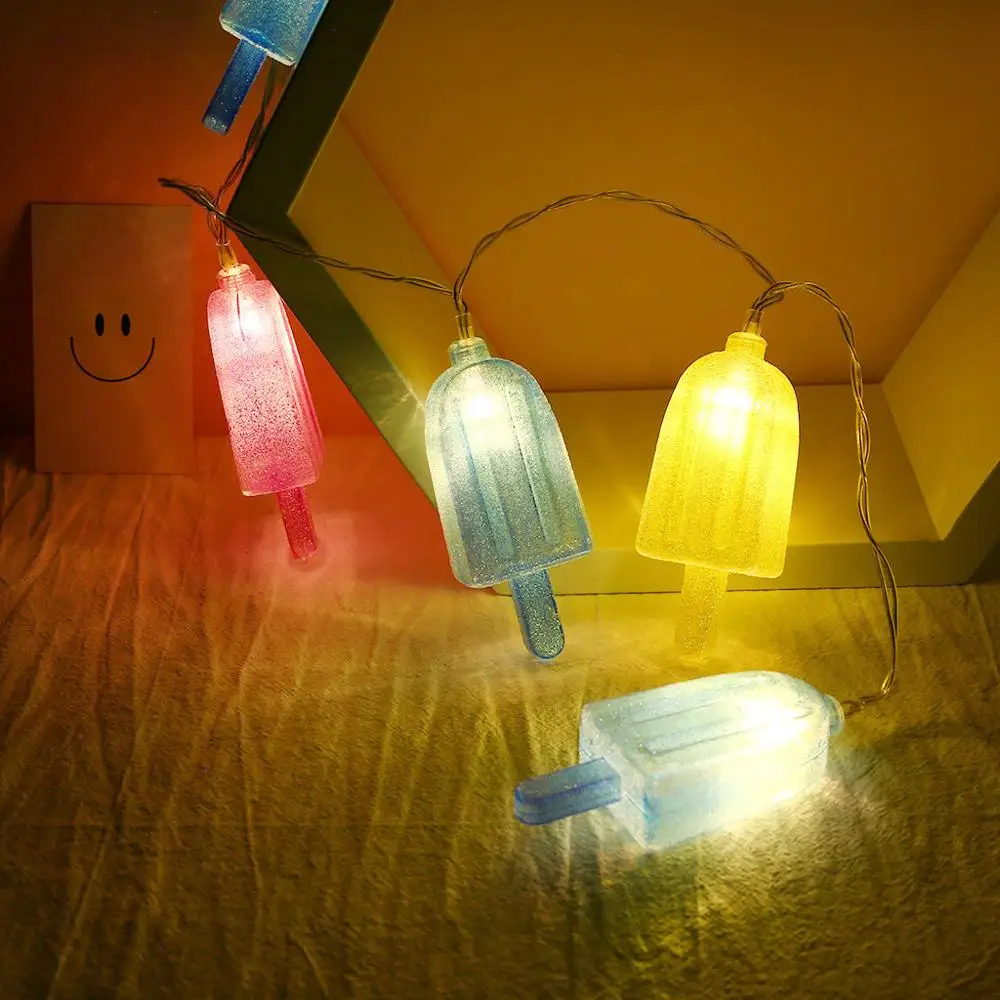 Colorful Popsicle 10 LED String Light 1.6M BBQ Patio Party Decor гирлянда#3C07