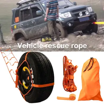 

Car Anti-skid Emergency Tire Strap Vehicle Rescue Rope Anti-skid Emergency Tire Trailer Winch Strap Ladder Spikes For Tire