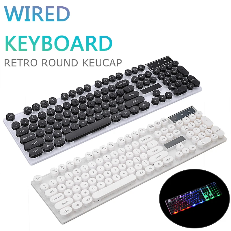 

POHIKS GTX300 Wired Home Office Keyboard 104 keys Portable USB LED Backlight PC Laptop Keyboard Supports Windows 7 8 10