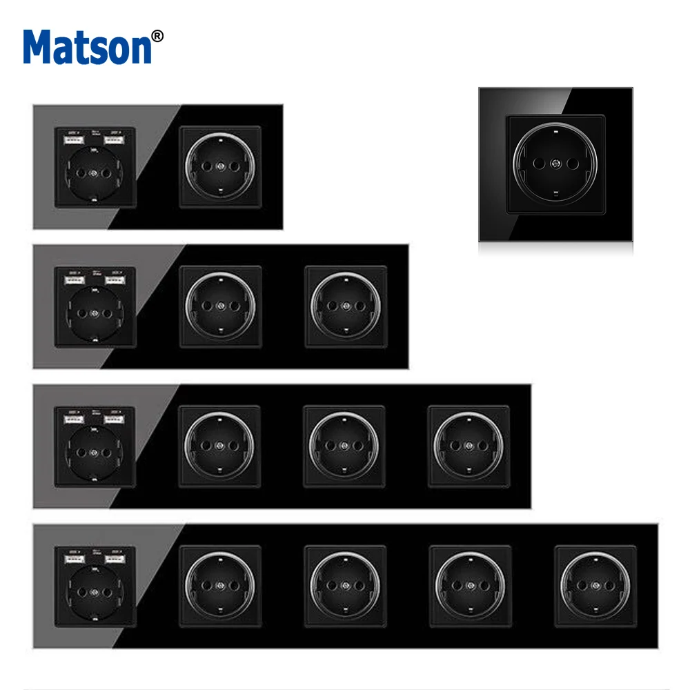 Настенная розетка Matson с двумя USB-портами европейская для зарядного устройства 2 1
