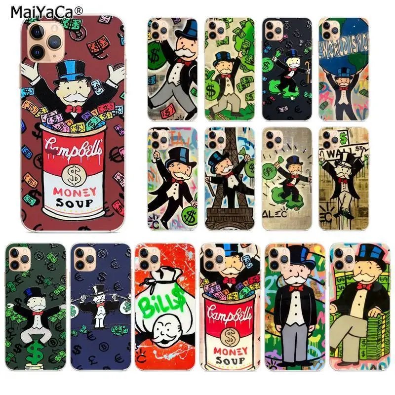 MaiYaCa мультяшный доллар Монополия Bling милый чехол для телефона iphone 13 11 pro XS MAX 8 7 6 6S