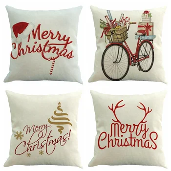 

Merry Christmas Cushion Cover Decorative Pillows Cover For Sofa Seat Square Soft Throw Pillow Case 45x45cm Home Decor