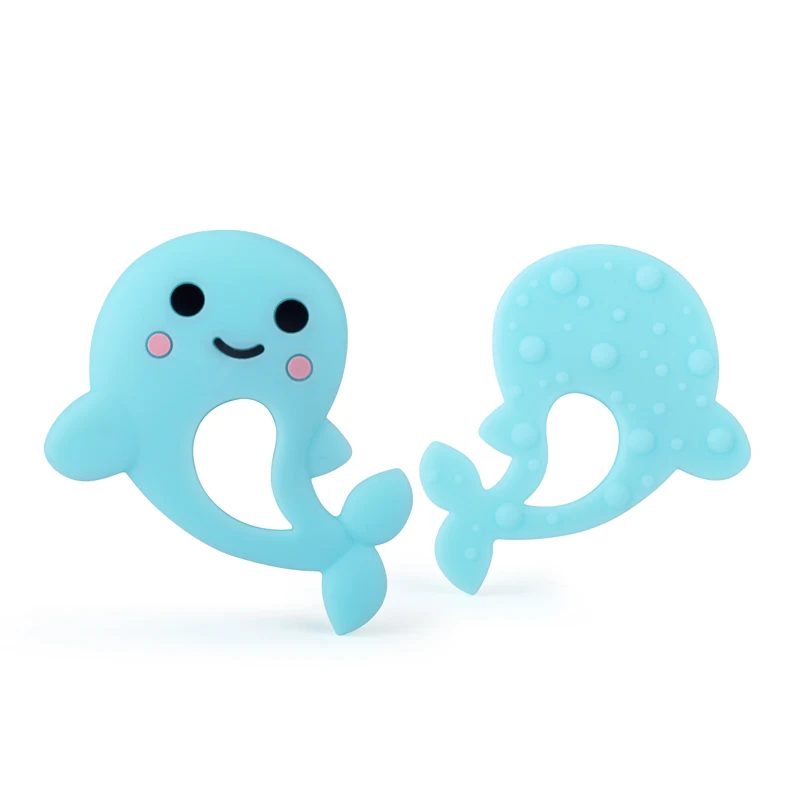 Blue Keep& Grow 1 шт. Силиконовые Детские Прорезыватели с дельфином, прорезыватели для зубов, ожерелье, аксессуары для грызунов, детское кольцо, прорезыватель, сделай сам, пустышка, цепочка, бусины - Цвет: Blue