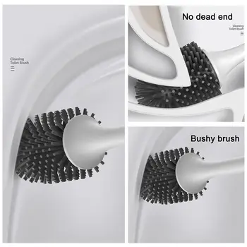 

Silicone Toilet Brush With Holder Set Plastic Toilet Wall-mounted Toilet Floor-Standing or Cleaning Brush Bathroom Brush M4A7