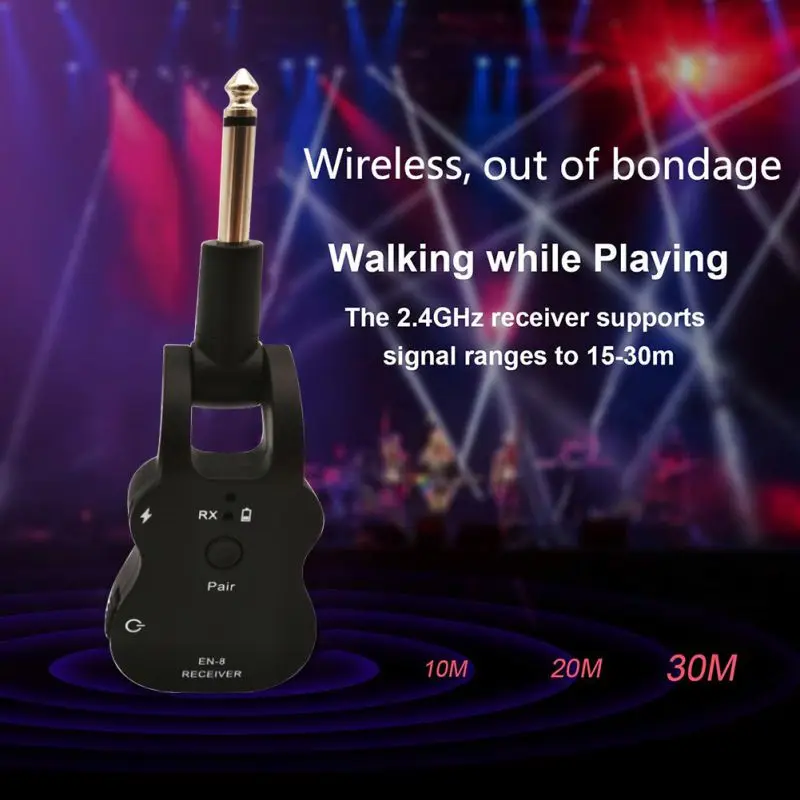 Guitar Pickup 2.4GHZ Wireless Built-in Rechargeable Lithium Battery Plug-and-play Digital Transmitter Receiver For Electric Guit