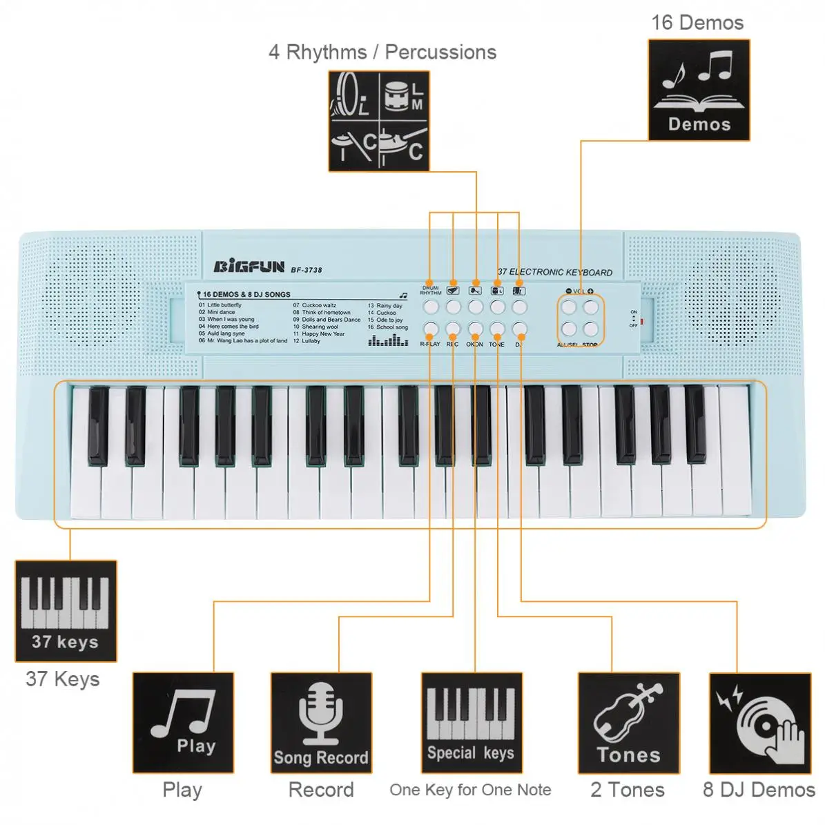 キーボードピアノ Amazon.com - JINGFENG Guitar Electronic Piano with Mini