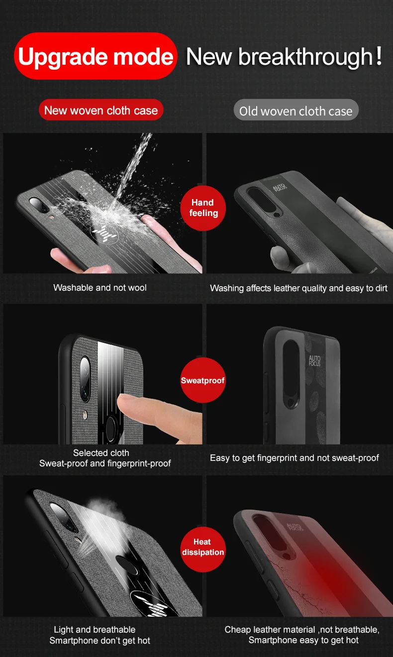 For Xiaomi Redmi Note 7 Case Luxury Hard Cloth With Ring Stand Magnet Slim protect Back cover for xiaomi redmi note 7 pro redmi7