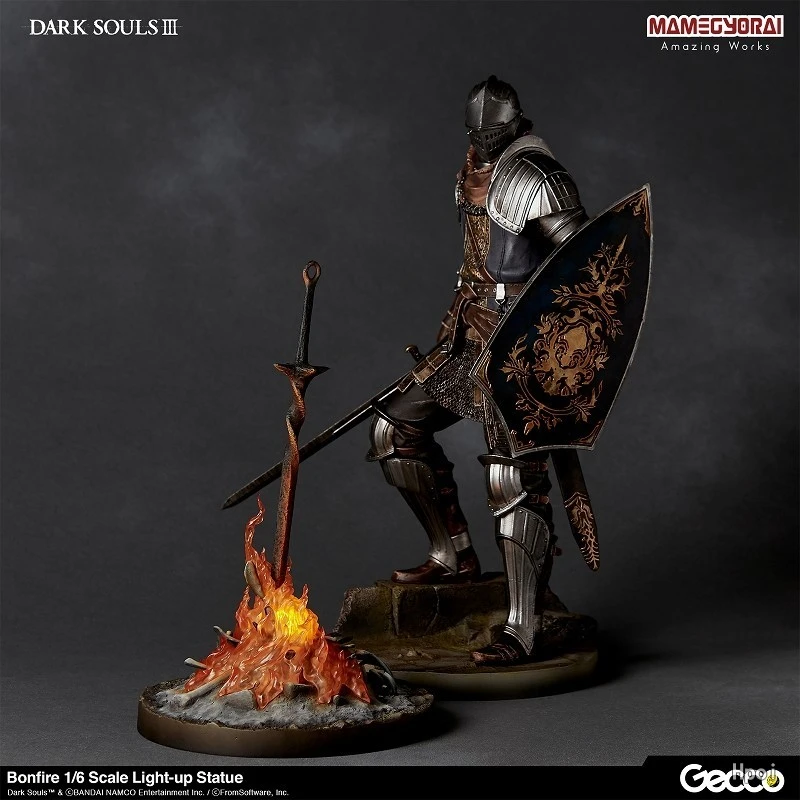 TRENDING! Gecco 1/6 Dark Souls Faraam Knight Bonfire PVC Action Figure Toy Black Knight Game Statue Collection Model Doll Children Gifts