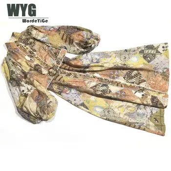 

High Quality Linen Dresses Women 2020 Spring New Lantern Sleeve Buttons Through Elegant Vintage Printed Long Dresses