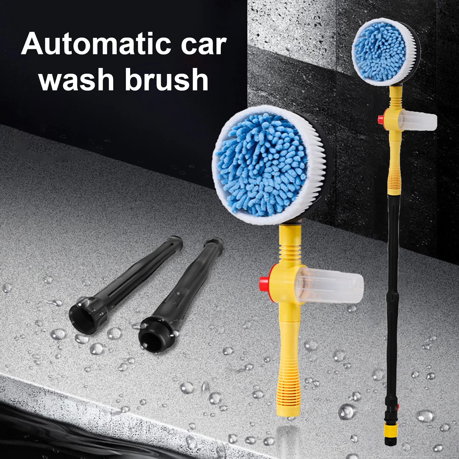 Car Cleaning Brush Foam Rotary Wash Brush Kit Microfiber Wash Mop Long  Handle Automatic Car Wash