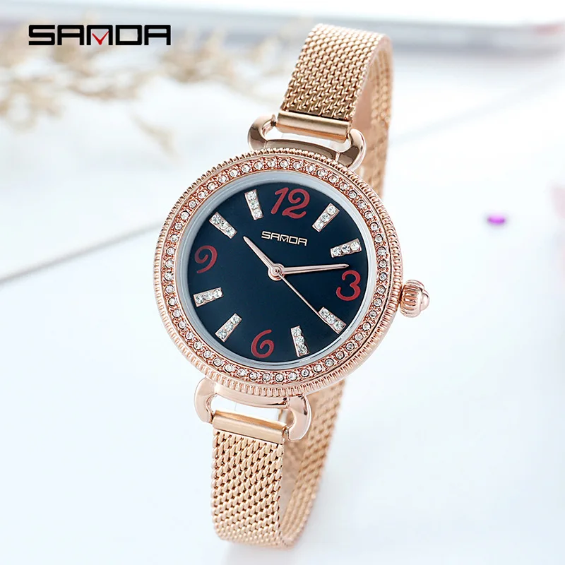 

SANDA Gold Watch Women Watches Ladies Creative Steel Women's Bracelet Watches Elegant High Quality Wrist Watch luxury dress