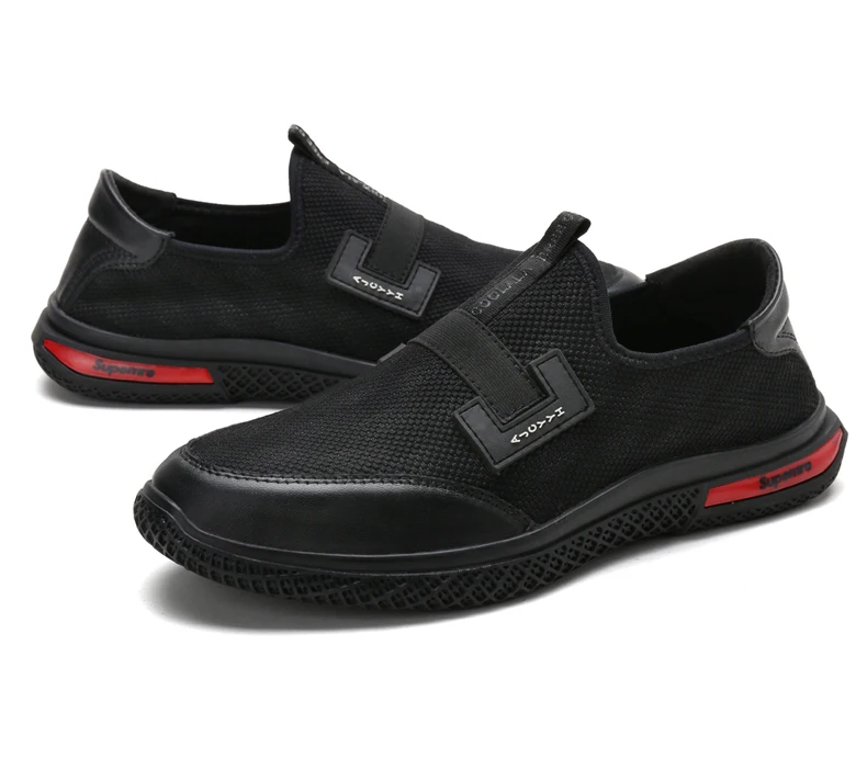 Misalwa/мужские летние сетчатые кроссовки; дышащие Лоферы без шнуровки; мягкая повседневная обувь для вождения; мужская обувь на плоской подошве; цвет черный, серый;