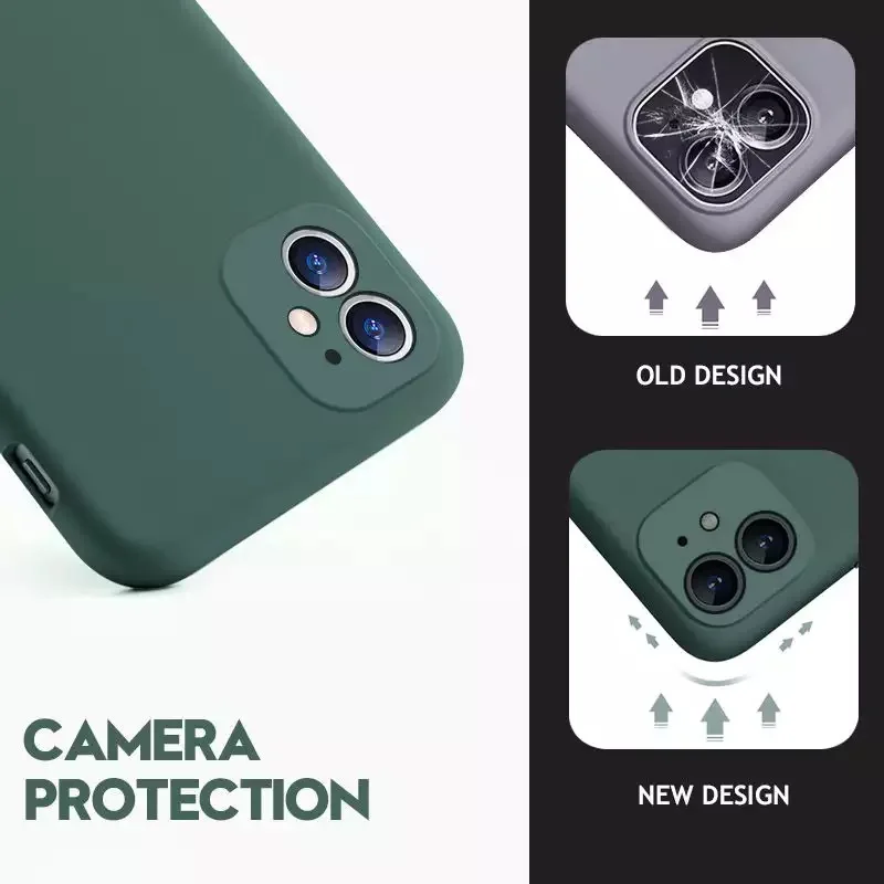 Liquid Silicone Case For iPhone 11 Pro XS Max XR X Original Soft Protection Cover For iPhone 12 Mini 6S 7 8 Plus SE 2 Phone Case