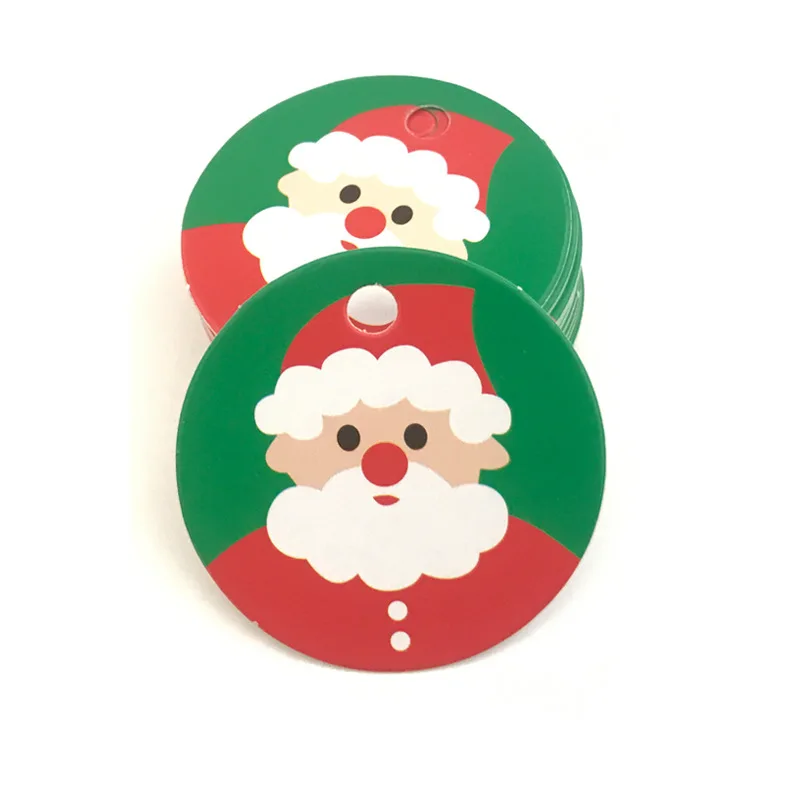 Этикетка для открыток, 50 шт., сделай сам, крафт, Рождественская елка, форма, бирка, для рождественской вечеринки, декоративные подарочные бумажные карточки, бирка, бумага для рукоделия, 5,5*5,4 см D2 - Цвет: Santa Claus