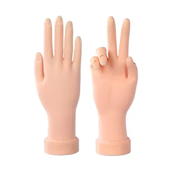 

22*7CM Art 2Pcs Nail Practice Soft Plastic Model Hand Flexible Flectional Mannequin Training Tool for Acrylic/Gel doll D351