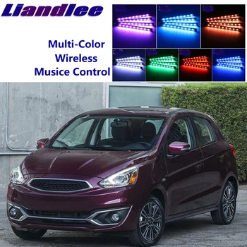 

LiandLee Car Glow Interior Floor Decorative Seats Accent Ambient Neon light For Mitsubishi Space Star 2012~Onwork