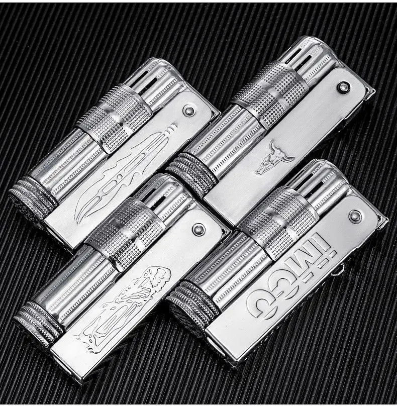 Original IMCO 6700 Retro Stainless Steel Metal Lighter Austrian Gasoline Grinding Wheel Lighter Kerosene Collection with Box