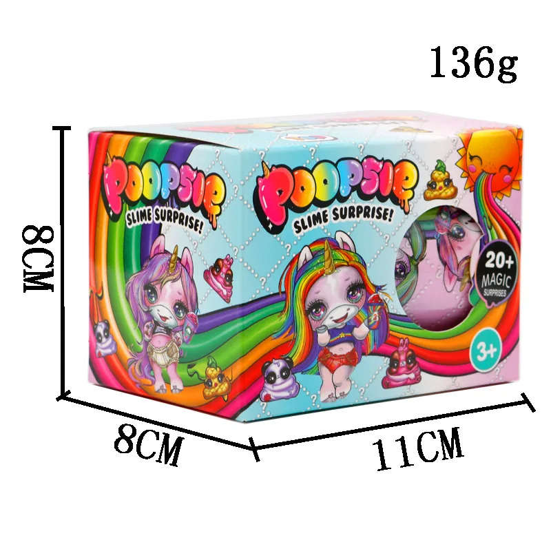 Сжимающая банка с единорогом сверкающий сплиттер Poopsie Slime unicorne мягкий рельефный стресс детские игрушки на день рождения забавные подарки