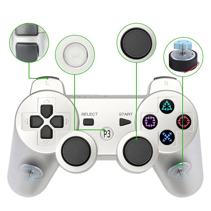 Bluetooth беспроводной джойстик контроллер геймпад ForDualshock3 Замена для PS3 двойной вибратор forPlay Station 3 Аксессуары