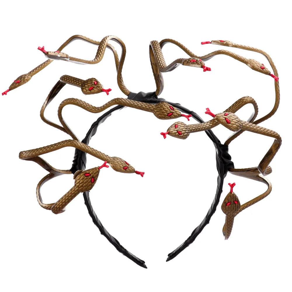 

Cospty Halloween Carnival Burning Man Cosplay Costume Hair Clasp Accessory Animal Stirnband PVC Scary Medusa Snake Headband