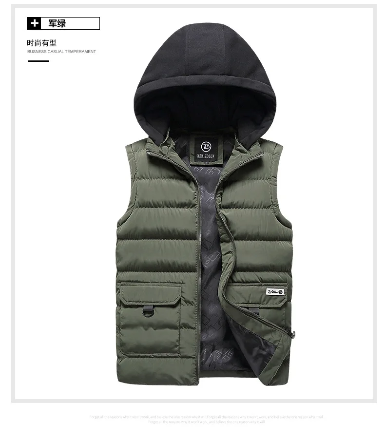 New Style Winter MEN'S Cotton Clothes Urban Fashion Hooded Cardigan Stand Collar Men's Casual Coat Youth Waistcoat