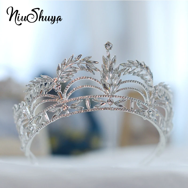 

NiuShuya Queen Crystal Tiara Crowns Elegance Princess European Rhinestones Diadem Wedding Hair Accessories