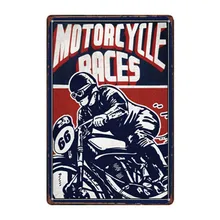 В байкерском стиле и стиле ретро настенный постер для декораций доска автомобильные темы винтажные металлические жестяные знаки уличные художественная тарелка живопись для гаража паба дома 20x30 см