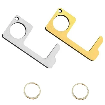 

Handheld Non-Contact Door Opener & Stylus Keychain Tool, Hygiene Hand, 2PCS
