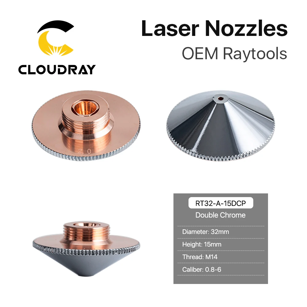 Cloudray Raytools Dia.32mm H15 Caliber 0.8-6.0 Single/Double Layers Welding Laser Nozzles for Fiber Laser Cutting CNC Machine