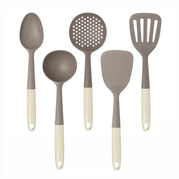 

5Pcs Nylon Kitchenware Cookware Set Heat Resistant Shovel Spoon Colander Kitchen Utensils Non-Stick Cooking Tools HFing