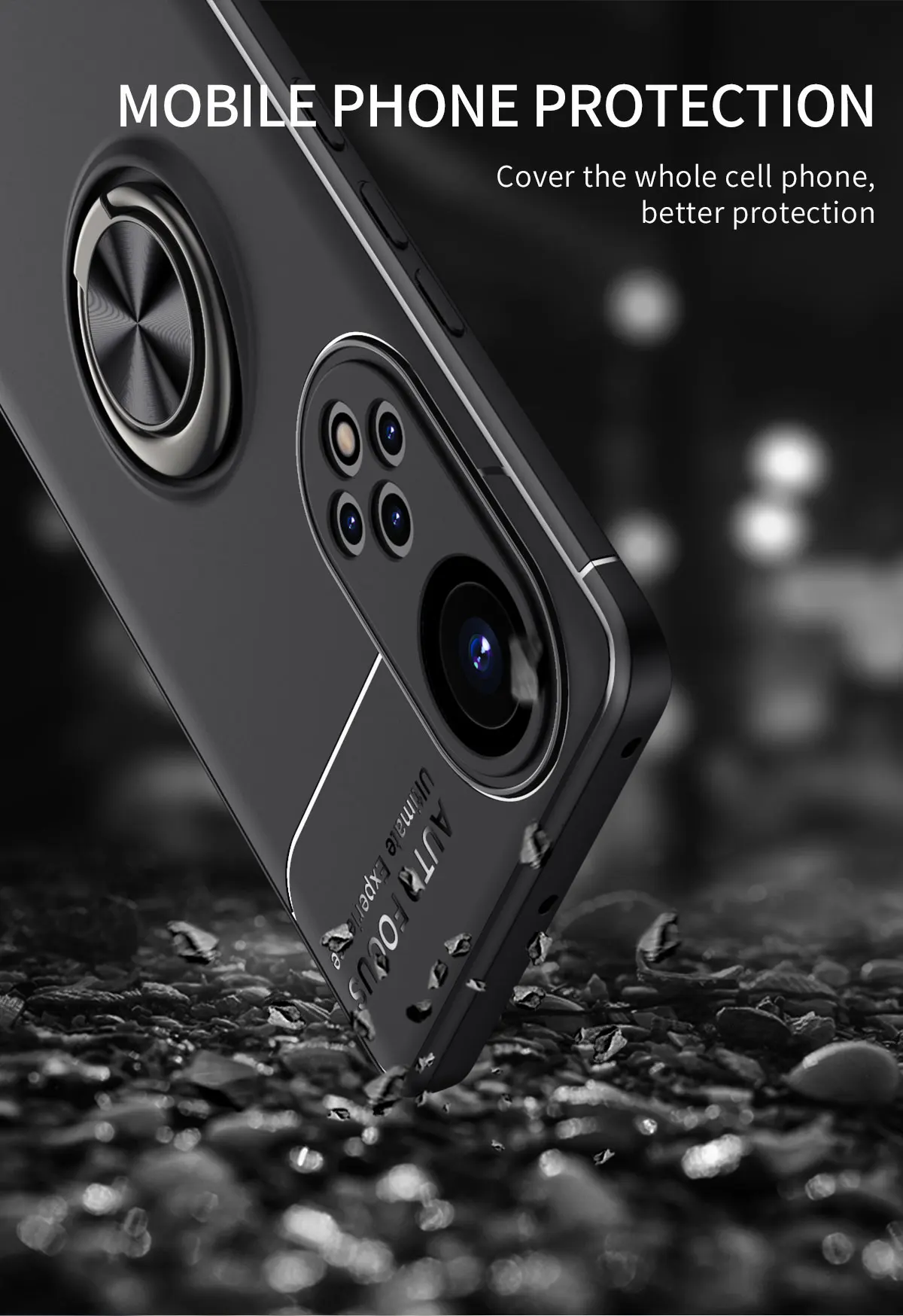Shockproof Phone Case For Honor 50 Pro SE Paly5t Luxury Car Magnetic Ring Stand Back Cover For Huawei P50 P40 Pro Nova 8 Funda