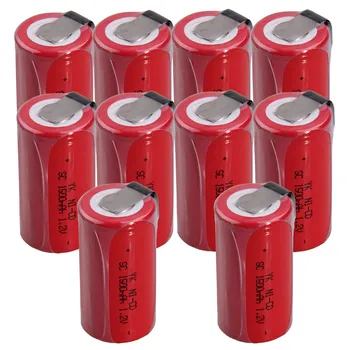

10 pieces SC batteries 1500mah 1.2v subc nicd battery random color
