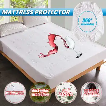 

Bed Cover Waterproof Bamboo Jacquard Mattress Topper Protector Cover Pad Hypoallergenic Against Dust Mites Bacteria