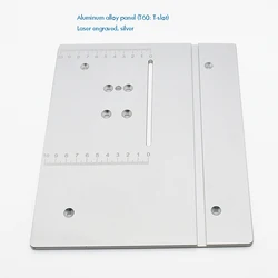 T60 Aluminum Router Table Insert Plate, 240 x 200x6mm, Made of Aluminum Alloy, Durable, for Table Saw Woodworking Workbench