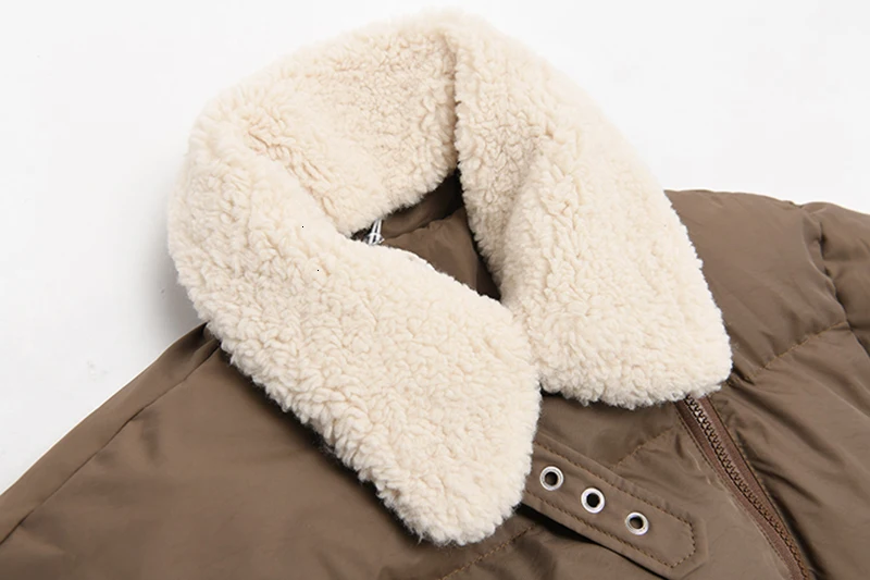 [] Bandage Split Big Size Cotton-padded Coat Long Sleeve Loose Fit Women Parkas Fashion Tide New Autumn Winter 1M039
