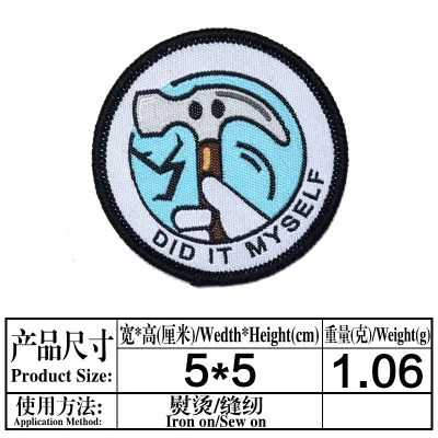 Cartoon round Boy Scout embroidered logo customized children's clothing accessories back glue patch Clothes Cute Patchs for DIY 