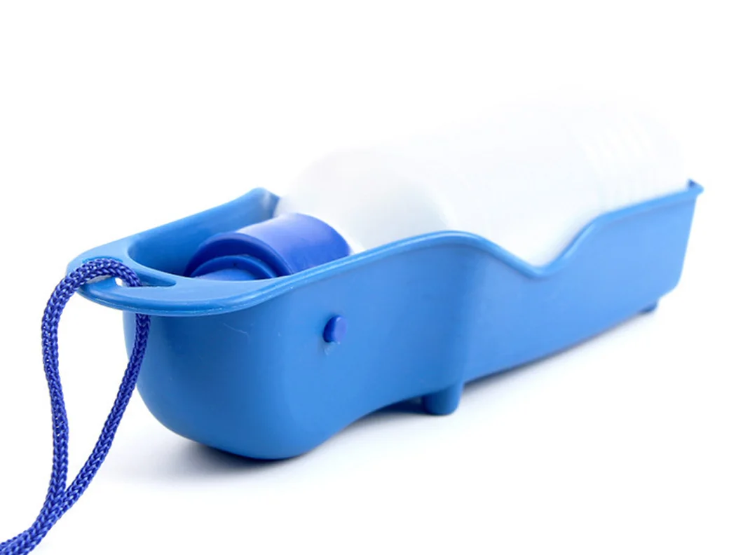 2pcs 500ml Dog Water Bottle Feeder With Bowl Plastic Portable Water