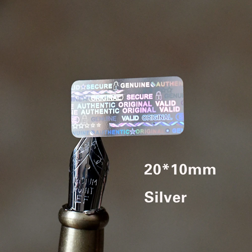 Various specifications 10x25mm 10x20mm 10x18mm Lock Secure Genuine Authentic Valid Original hologram stickers