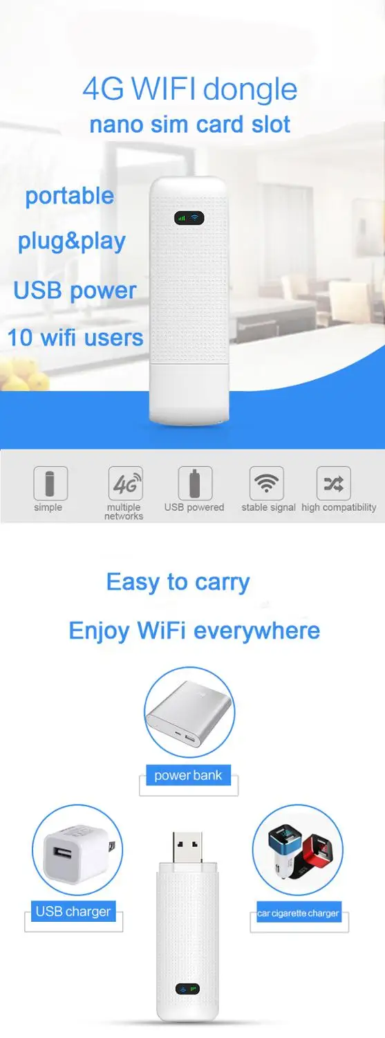 LDW922 3G/4G WiFi Router Mobile Portable Wireless LTE USB modem dongle nano SIM Card Slot pocket hotspot