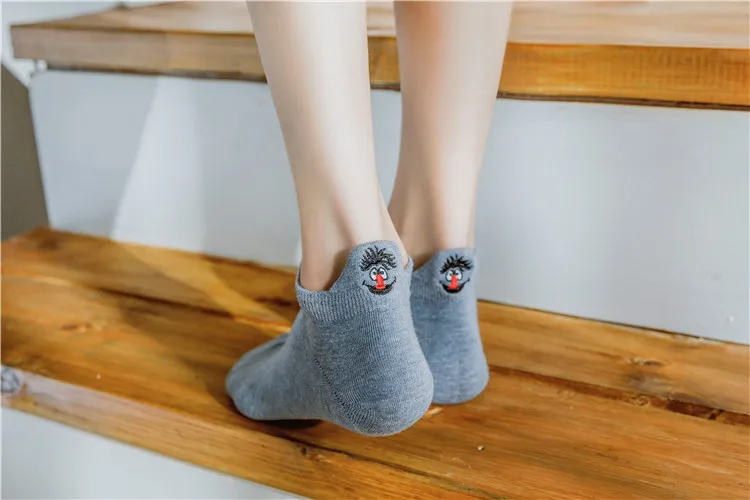 Kawaii/женские носки с вышивкой, хлопковые носки kaos kaki wanita, женские рождественские подарки, 1 пара