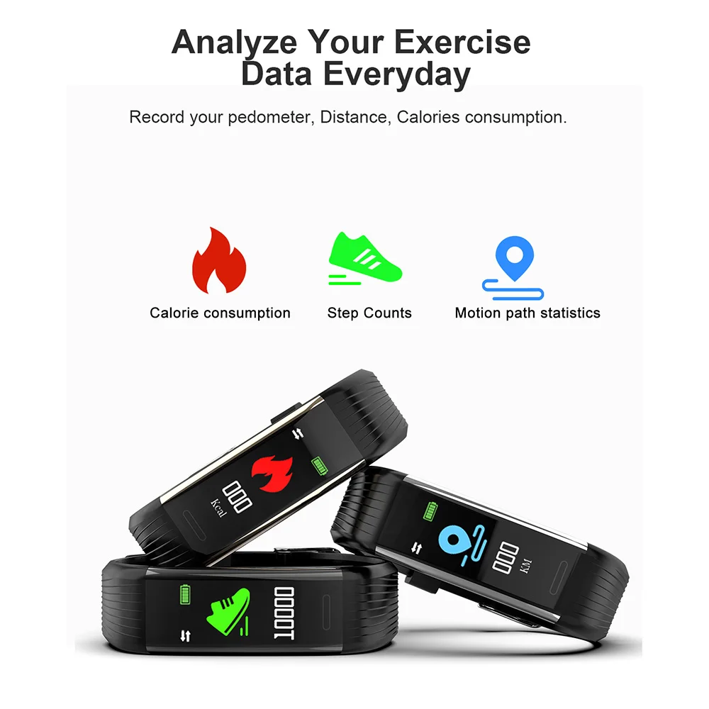 Смарт-часы, водонепроницаемые, Bluetooth 4,0, шагомер, умный Браслет, пульсометр, мониторинг сна, фотосъемка, фитнес-браслет