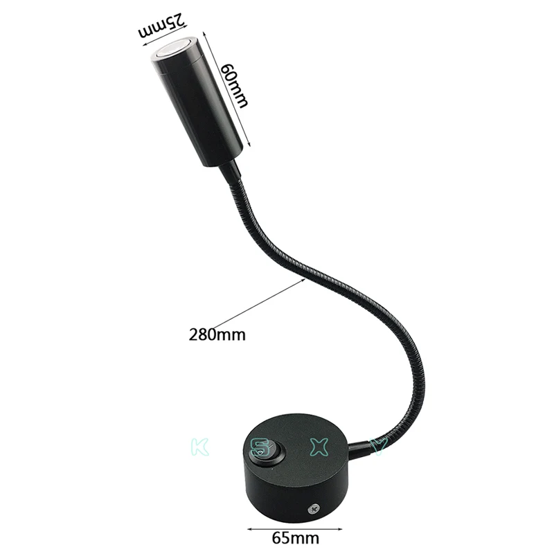1W 3W LED Hoses Wall Lamp Flexible Home Hotel Bedside Reading Lamp Wall Light Modern Fashion Book Lights LED Bulbs 3