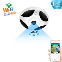 200W 1080P панорамная камера WiFi 360 ° Беспроводная ip-видеокамера WiFi 1080P Аудио слот для sd-карты Mini Baby видеоняни