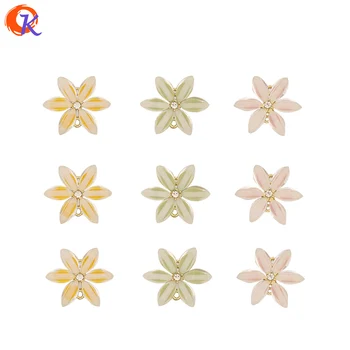 

Cordial Design 50Pcs 20*23MM Jewelry Accessories/Hand Made/Rhinestone Charms/Flower Shape/Resin Effect/DIY Earrings Connectors