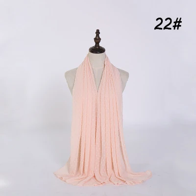 Color 22 20 цветов жаккард роскошный простой шифон шаль шарф дизайн хиджаб обёрточная бумага палантин мусульманский Sjaal 175*75 см - Цвет: Color 22