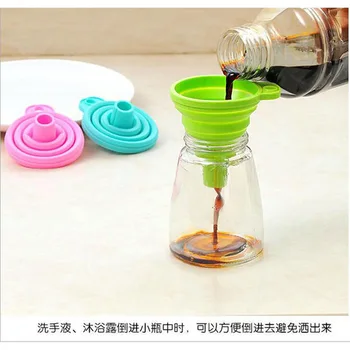 

Kitchen Tool DIY Food-Grade Folding Silicone Funnel Household Liquid Dispensing Mini Funnel Folding Telescopic Long Neck Funnel