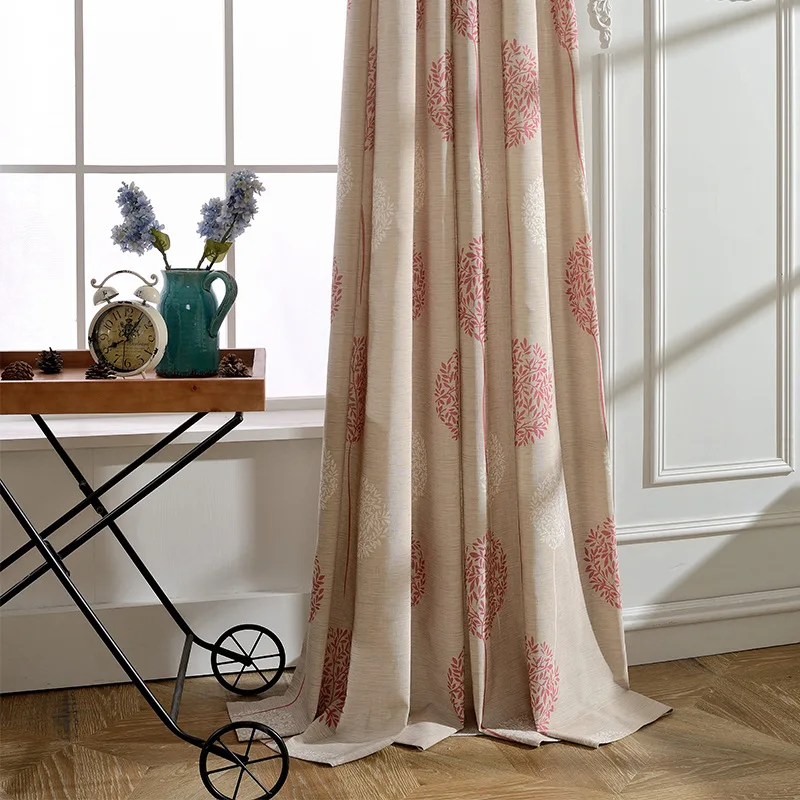 

Curtains for Living Dining Room Bedroom Flower of Modern Minimalist Printing Jacquard Window Curtain Plant Girl's Room Curtain