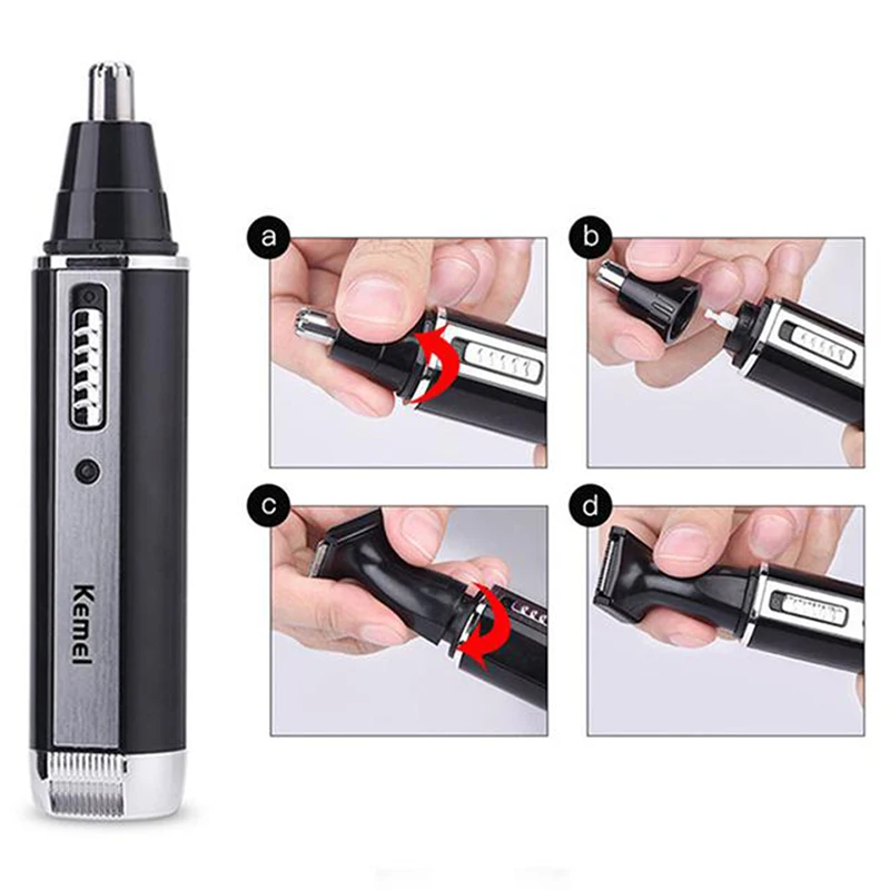 kemei 3 in 1 Rechargeable Men Electric Nose Ear Hair Trimmer Painless trimming sideburns eyebrows Beard 4