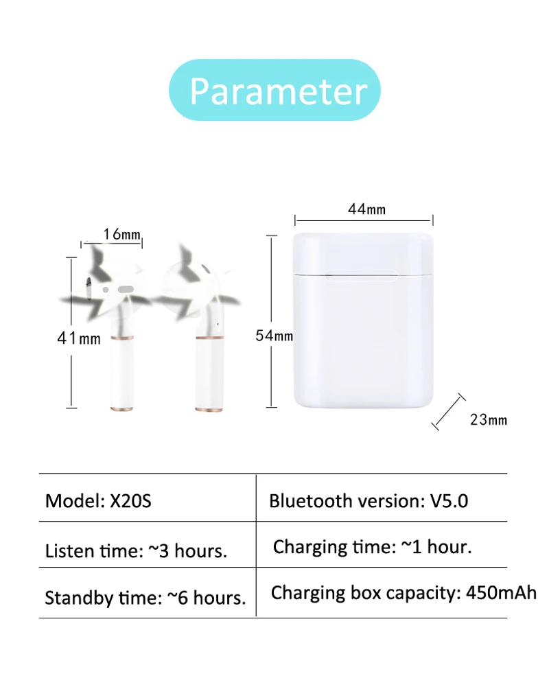 X20S TWS беспроводные Bluetooth наушники портативные мини наушники Hi-Fi стерео Bluetooth V5.0 Интеллектуальный голосовой помощник