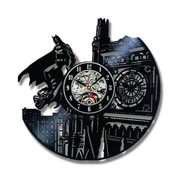 

Batman Wall Clock Modern Design Decorative Boys Room Clocks Classical Retro Style Vinyl CD Record Wall Watch Home Decor Silent